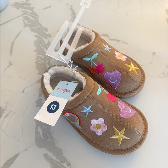 Cat & Jack Other - Cat & Jack Kids' Nola Chestnut Slip-On Shoes with Colorful Embroidery